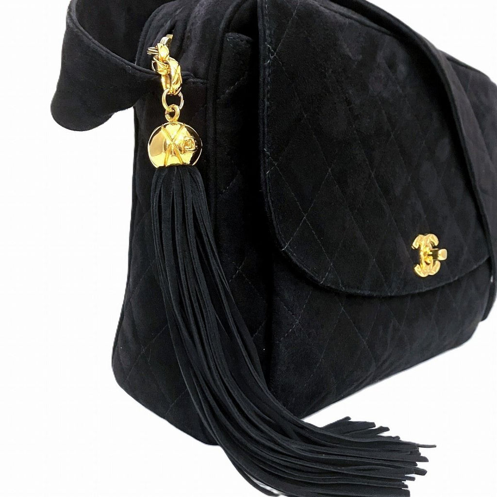 Chanel Quilted Shoulder Bag Suede — view 9