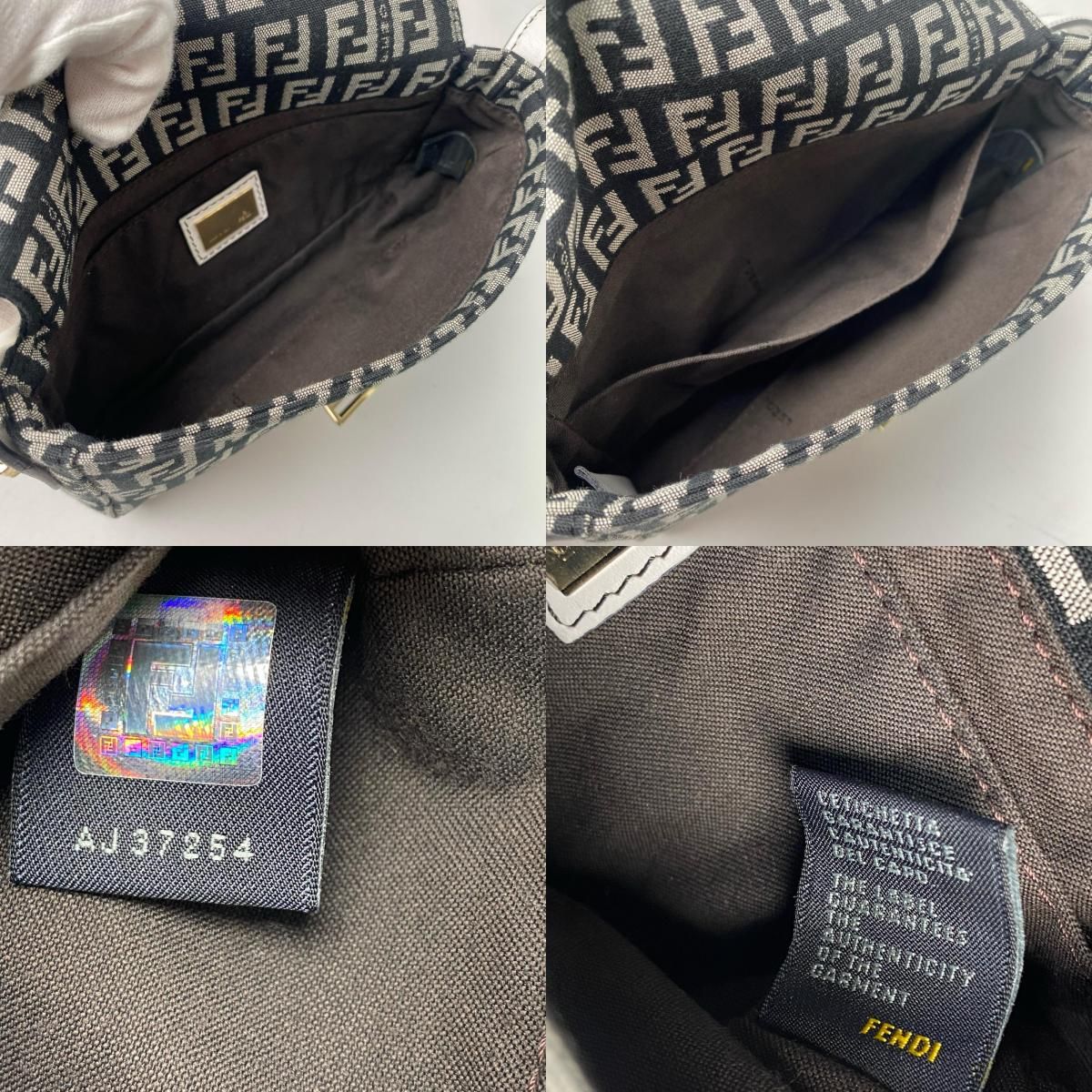 Fendi Zucca Pattern Mini Handbag Canvas Leather — view 7
