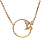Louis Vuitton LV Eclipse Necklace Collier Metal Gold Logo — view 2
