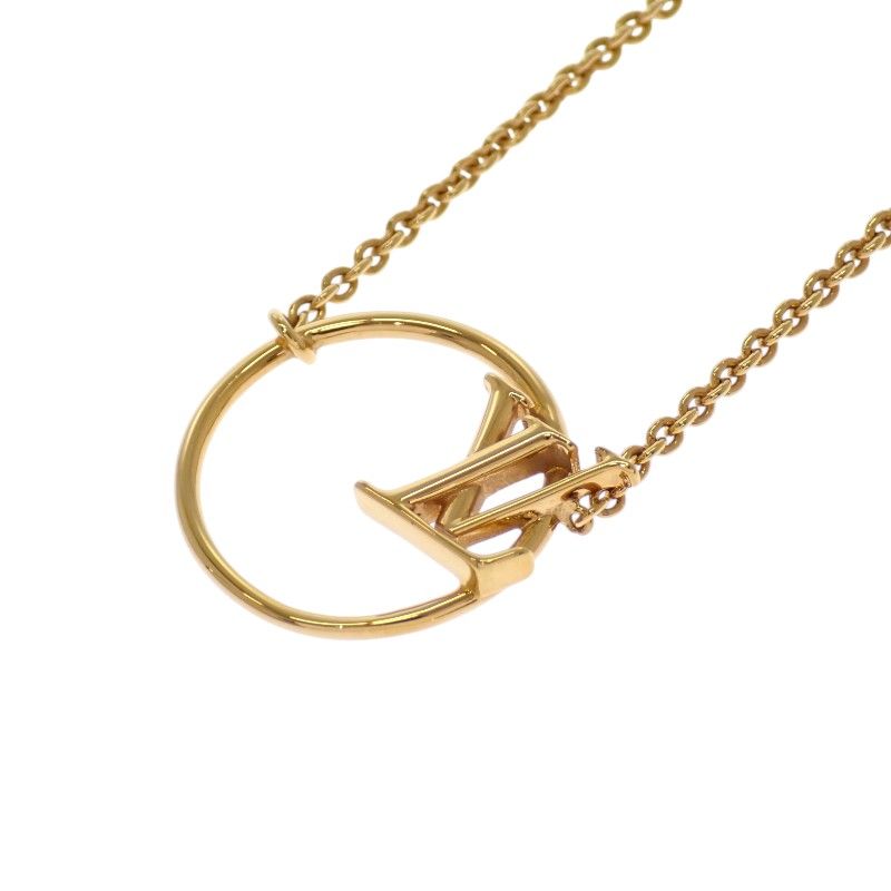 Louis Vuitton LV Eclipse Necklace Collier Metal Gold Logo — view 5