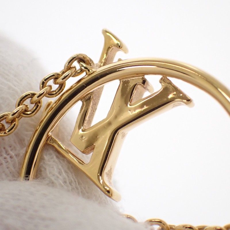 Louis Vuitton LV Eclipse Necklace Collier Metal Gold Logo — view 8