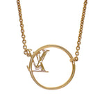 Louis Vuitton LV Eclipse Necklace Collier Metal Gold Logo — view 3