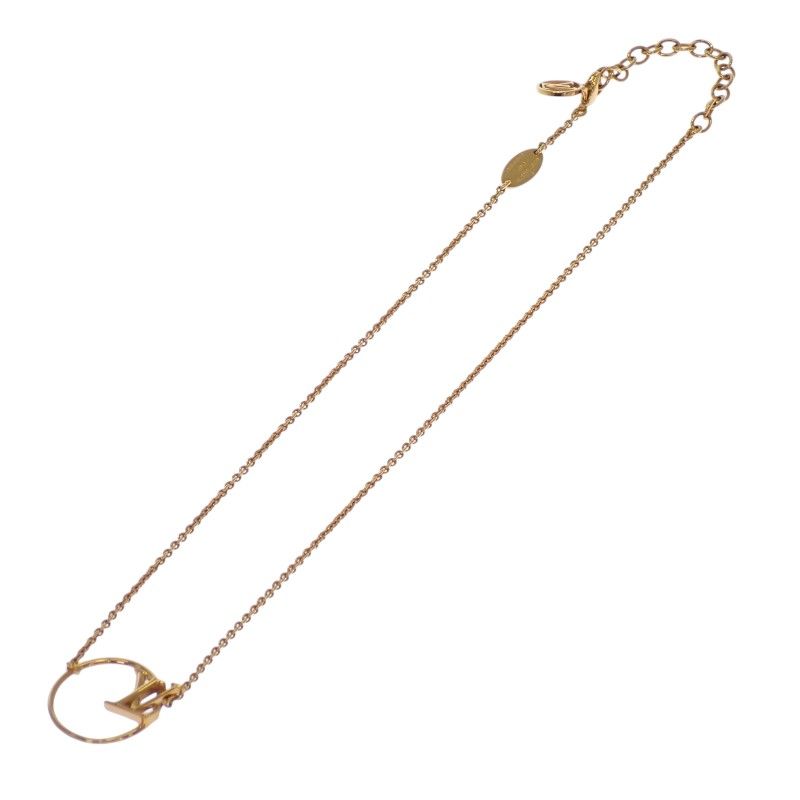 Louis Vuitton LV Eclipse Necklace Collier Metal Gold Logo — view 6