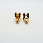 Hermes Earrings Pop Mini Ro Cover Pair Black Brown Gold — view 2