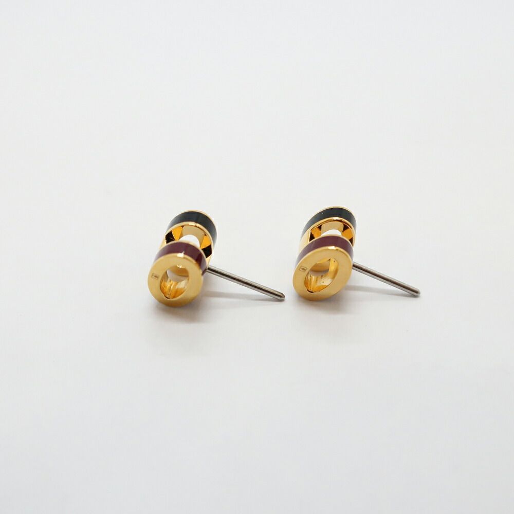 Hermes Earrings Pop Mini Ro Cover Pair Black Brown Gold — view 6