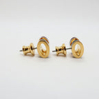Hermes Earrings Pop Mini Ro Cover Pair Black Brown Gold — view 4