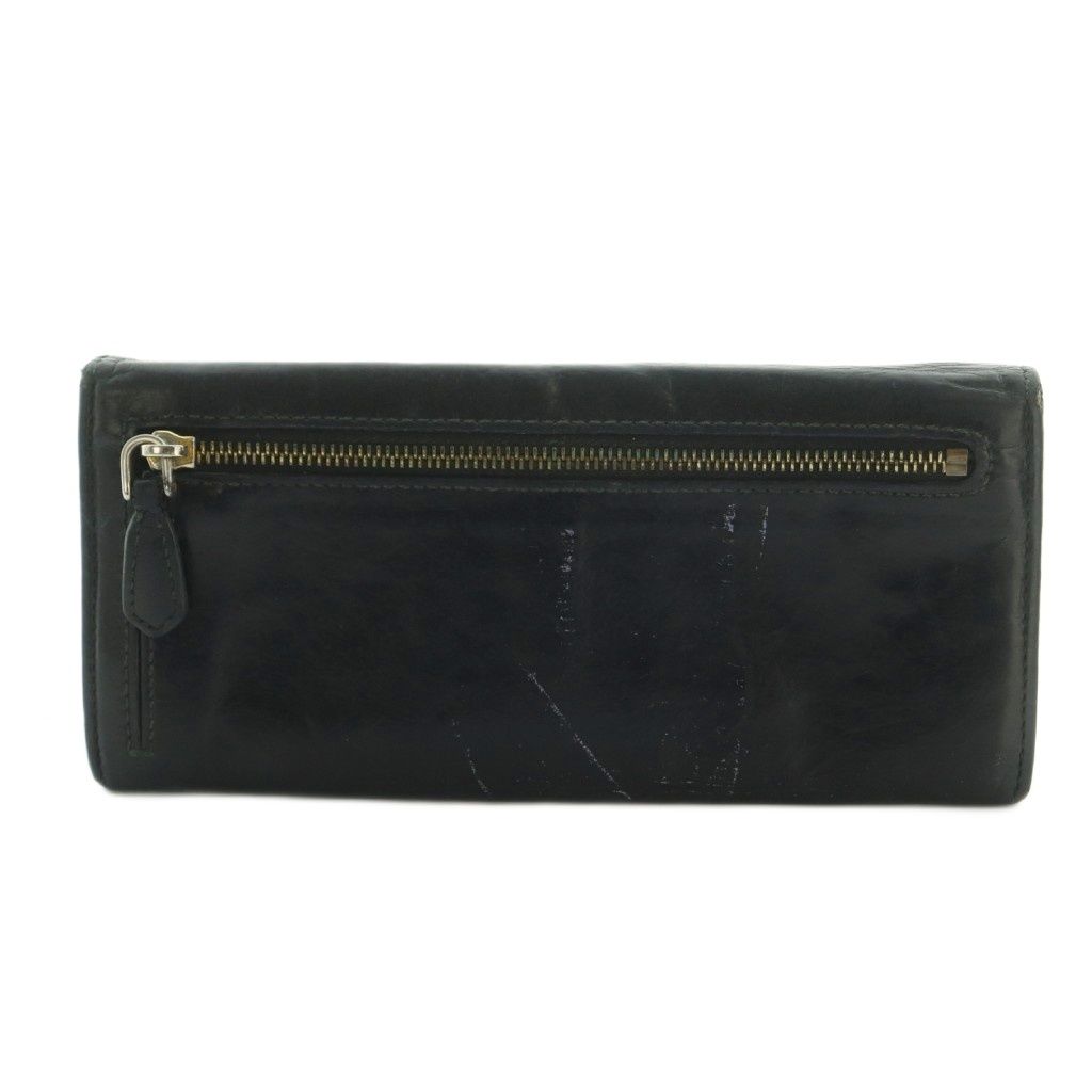 Prada Wallet Flap Coin Purse Leather Ribbon Black — view 2
