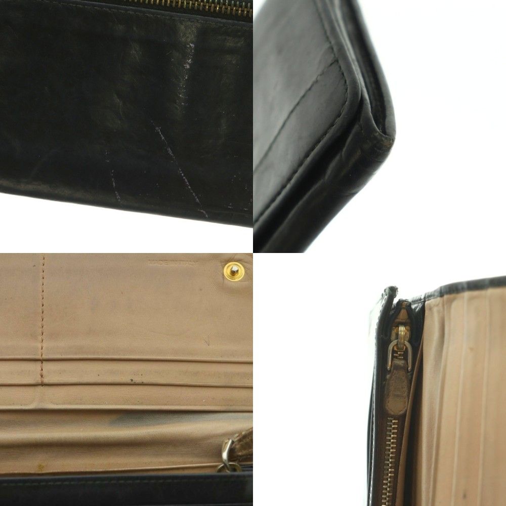 Prada Wallet Flap Coin Purse Leather Ribbon Black — view 8