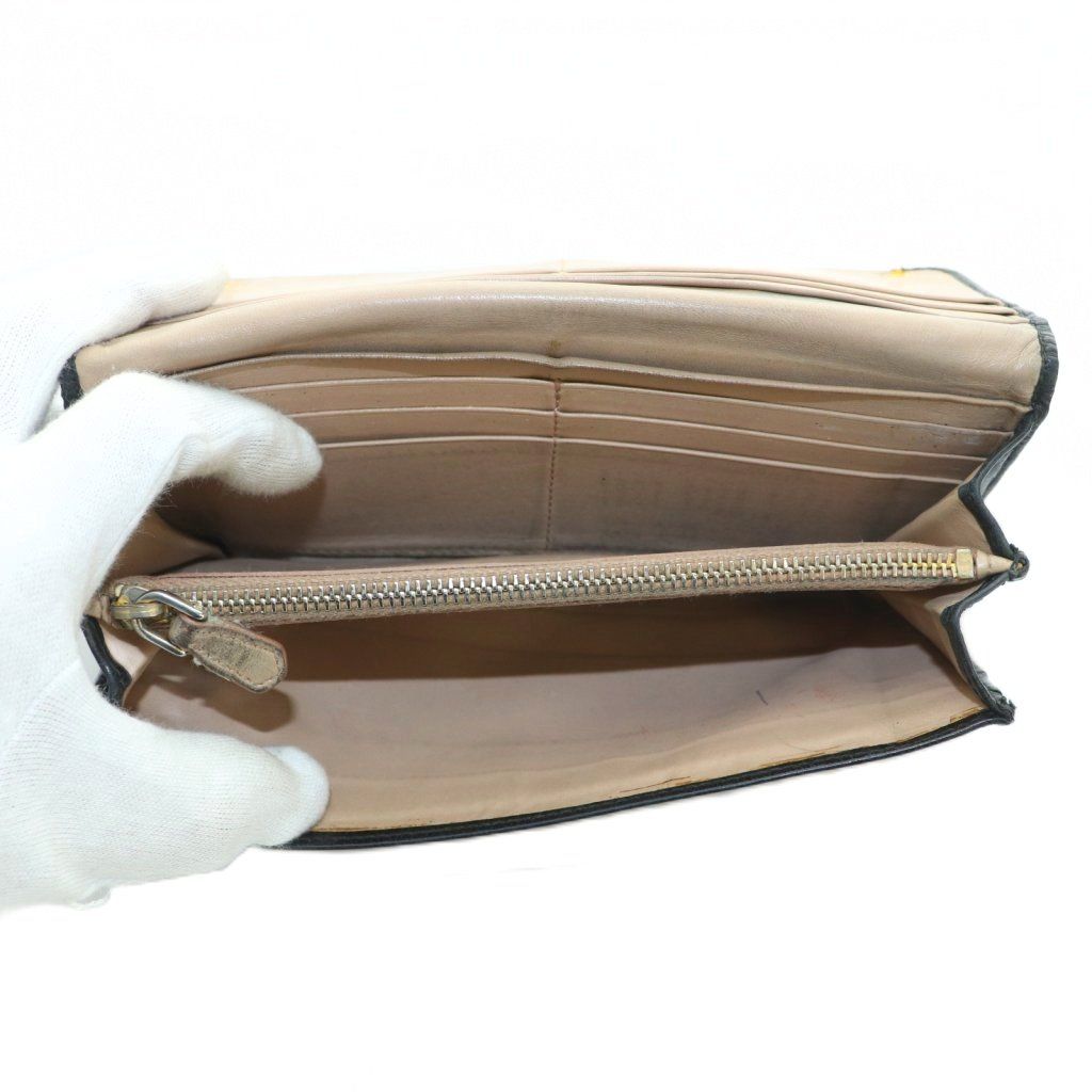 Prada Wallet Flap Coin Purse Leather Ribbon Black — view 5