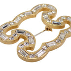 Celine Flame Sparkle Brooch Crystal Metal Gold — view 6