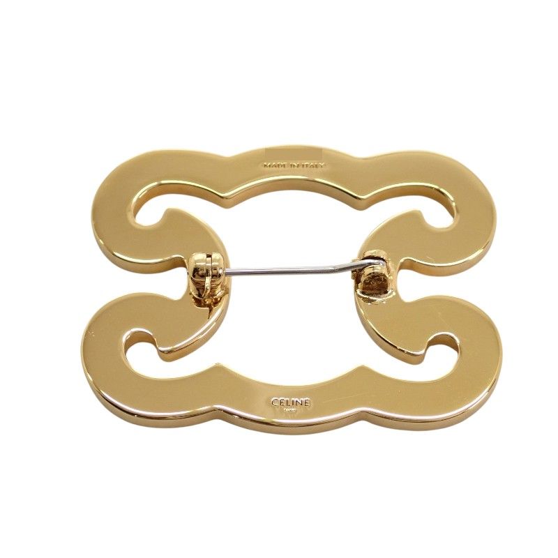 Celine Flame Sparkle Brooch Crystal Metal Gold — view 4