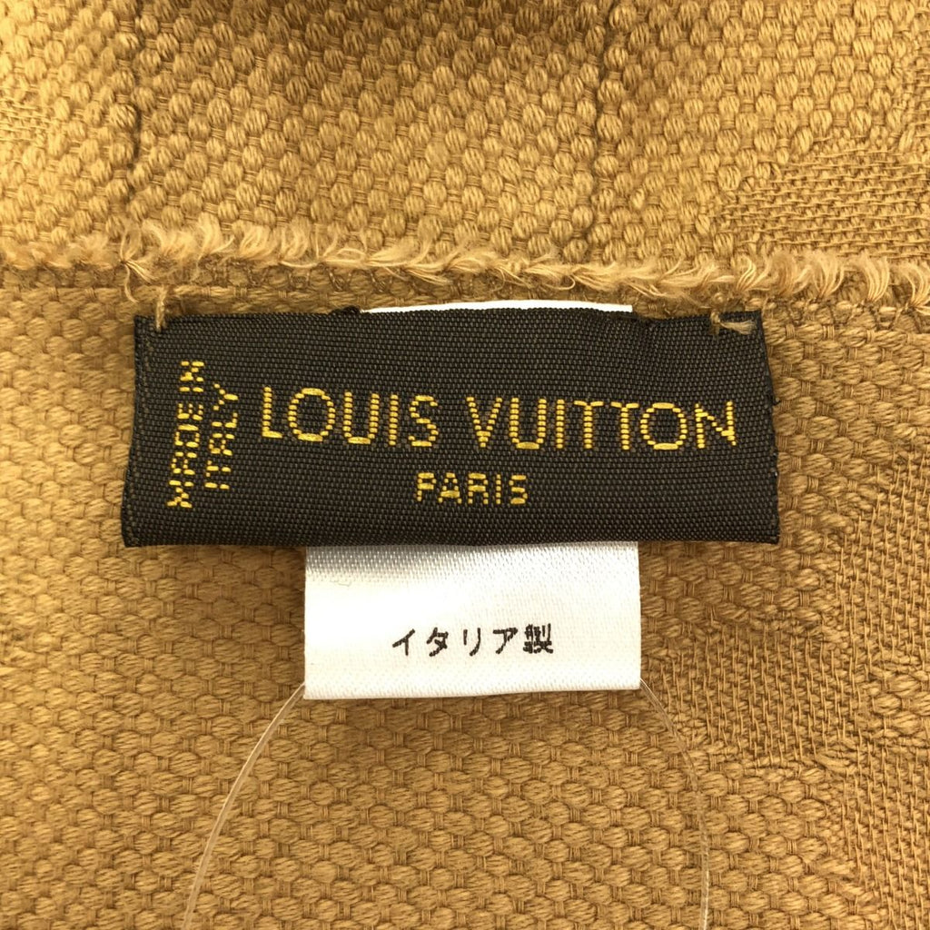 Louis Vuitton Monogram Cotton Silk Fringe Scarf Beige — view 3