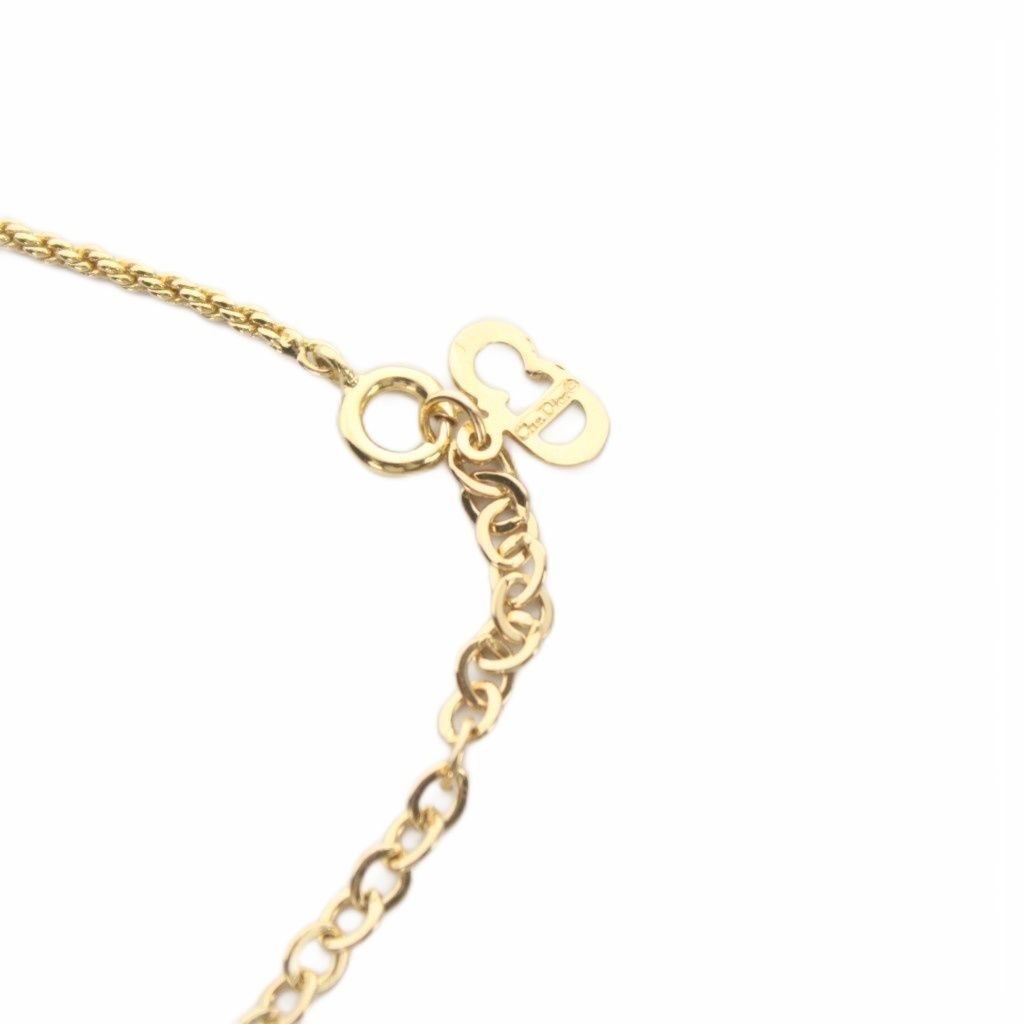 Dior Necklace Pendant CD Logo Rhinestone Gold — view 5