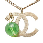 Chanel CC Logo Color Stone Silver Green Metal — view 2