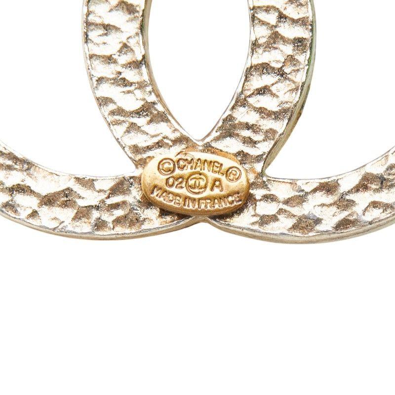 Chanel CC Logo Color Stone Silver Green Metal — view 6