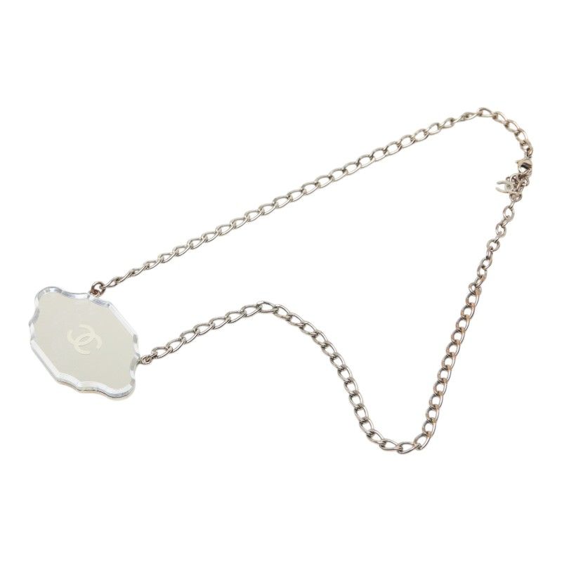 Chanel Mirror Plate CC Logo Silver Metal — view 4