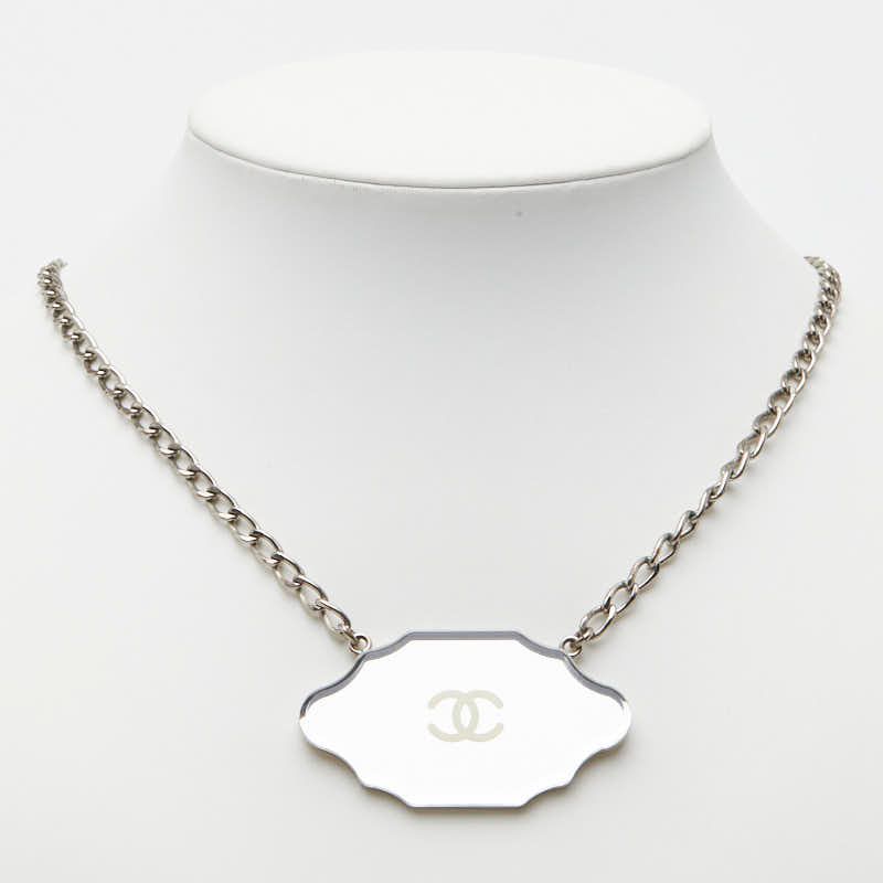 Chanel Mirror Plate CC Logo Silver Metal — view 6