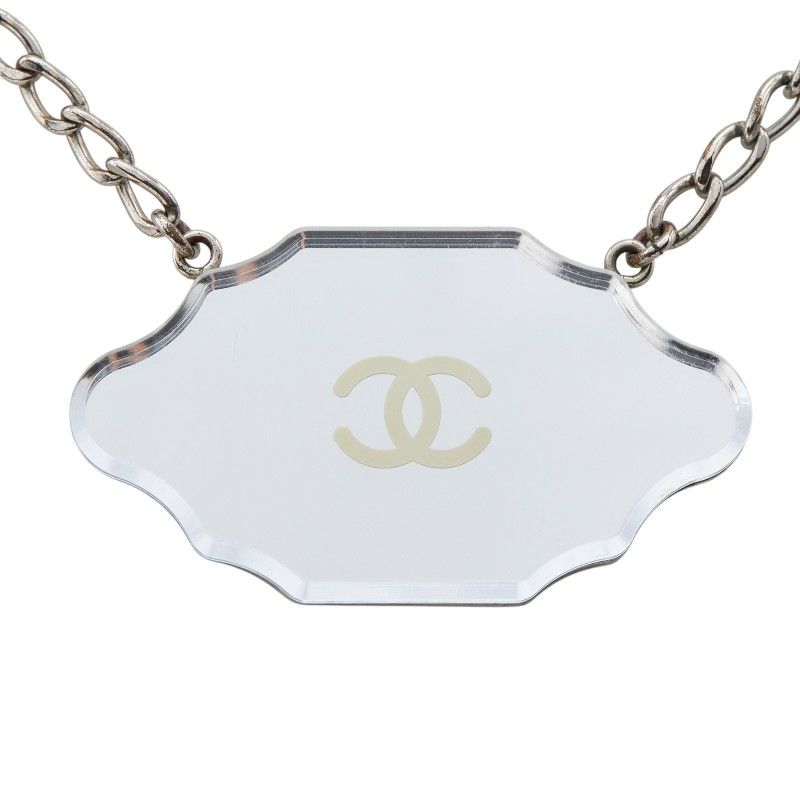 Chanel Mirror Plate CC Logo Silver Metal — view 2