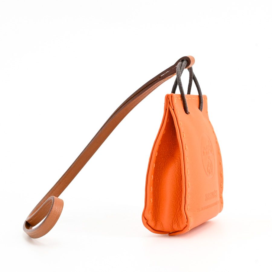 Hermes Charm Sac Orange Keychain — view 2