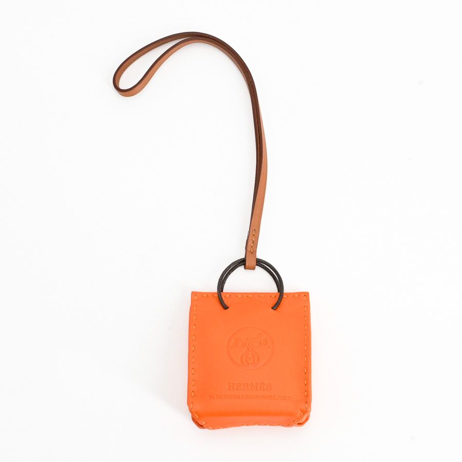 Hermes Charm Sac Orange Keychain — view 3