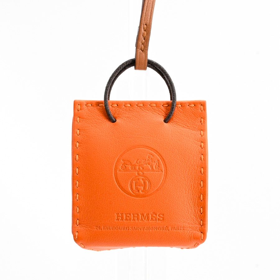 Hermes Charm Sac Orange Keychain — view 4