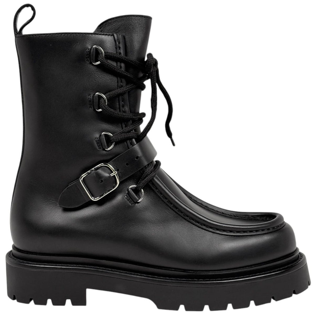 Hermes Land Notch Driver Sole Shoes Short Boots Leather Black — view 5