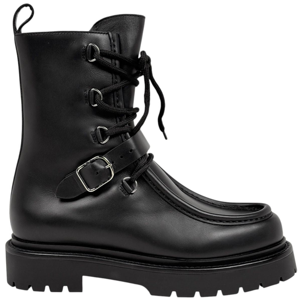 Hermes Land Notch Driver Sole Shoes Short Boots Leather Black — view 5
