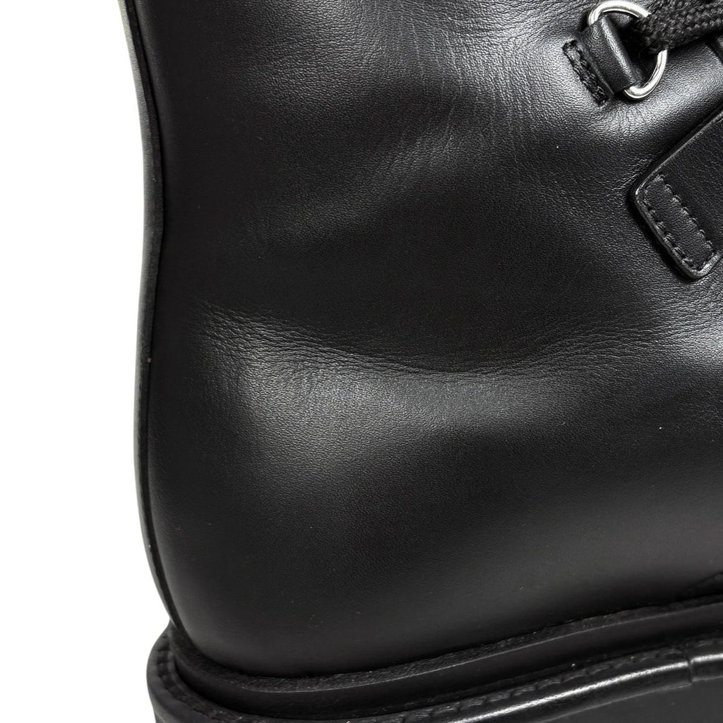 Hermes Land Notch Driver Sole Shoes Short Boots Leather Black — view 6