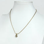 Dior Logo Rhinestone Necklace Heart Motif Gold Plated — view 4