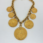Chanel CC Logo Chain Necklace Coin Motif Gold Plated — view 2