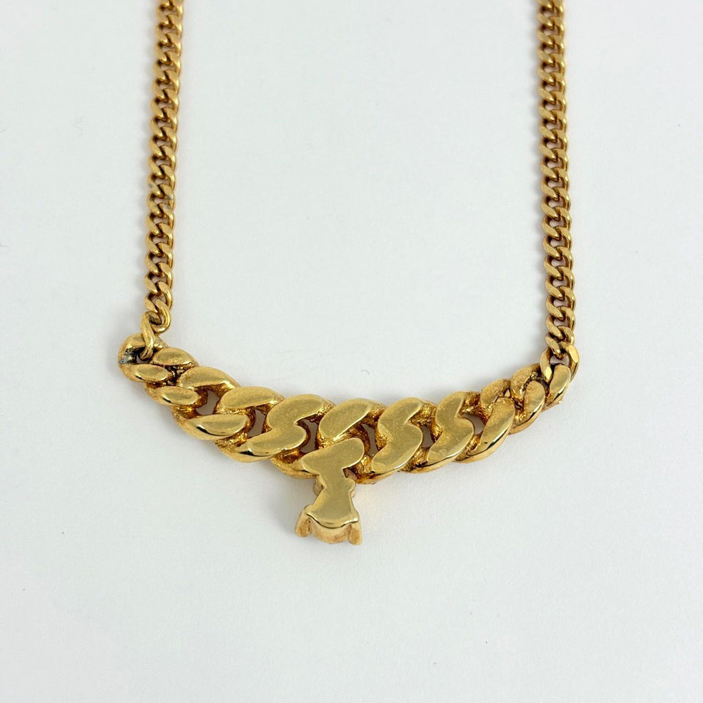 Dior Rhinestone Necklace CD Gold Plated — view 2