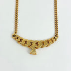 Dior Rhinestone Necklace CD Gold Plated — view 2