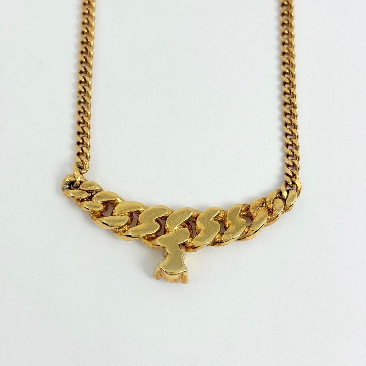 Dior Rhinestone Necklace CD Gold Plated — view 2