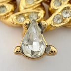 Dior Rhinestone Necklace CD Gold Plated — view 4