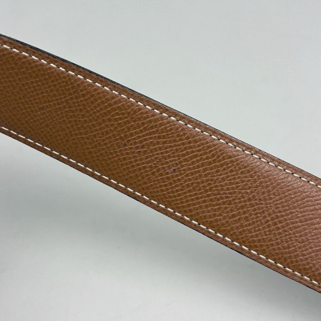 Hermes Constance Reversible Belt Box Calf Courchevel Black Gold — view 4