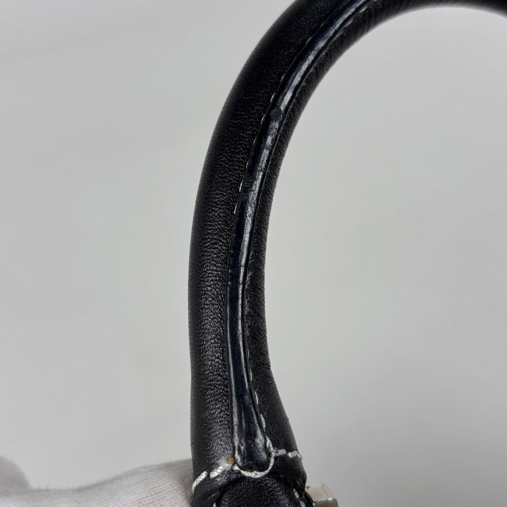 Loewe Amazona 28 Anagram Logo Handbag Suede Light Gray Black — view 7