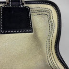 Loewe Amazona 28 Anagram Logo Handbag Suede Light Gray Black — view 4