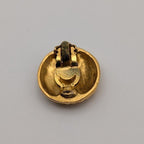 Chanel Earrings CC Logo Round Circle Gold First Era Vintage — view 2