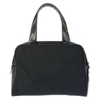 Prada Tessuto Black Silver Nylon Leather Handbag — view 2