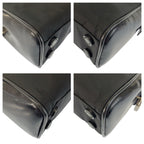 Prada Tessuto Black Silver Nylon Leather Handbag — view 4