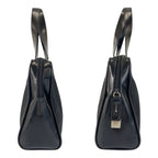 Prada Tessuto Black Silver Nylon Leather Handbag — view 7