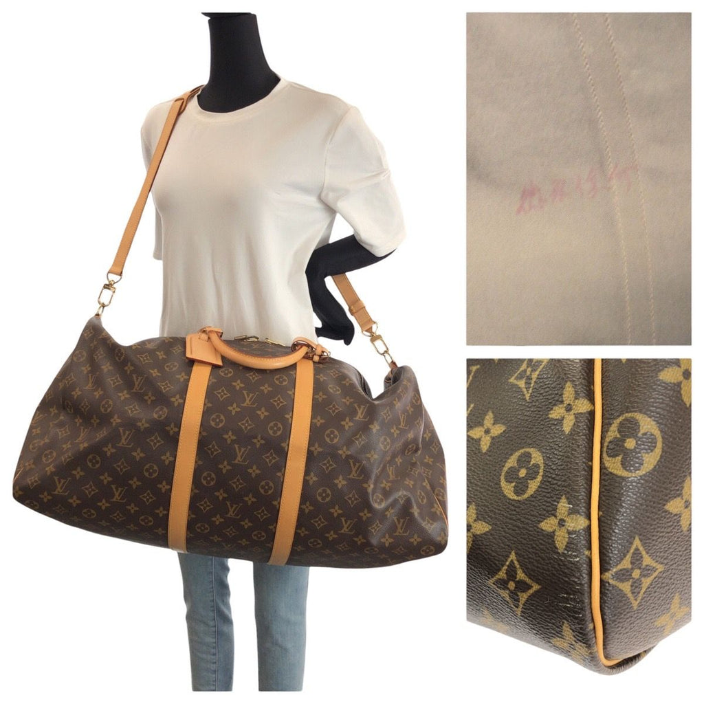 Louis Vuitton Monogram Keepall Bandouliere 60 2-Way Brown Gold Boston Bag — view 7