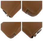 Hermes Azap Long Silk in Gold Brown Silver Veau Zip Around Coin Purse — view 4