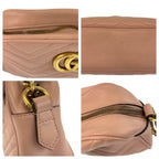 Gucci GG Marmont Pink Gold Leather Shoulder Bag Pochette — view 6
