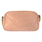 Gucci GG Marmont Pink Gold Leather Shoulder Bag Pochette — view 2