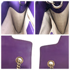 Gucci Guccissima Horsebit Emily Purple Leather Chain Shoulder Bag — view 6