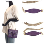 Gucci Guccissima Horsebit Emily Purple Leather Chain Shoulder Bag — view 7