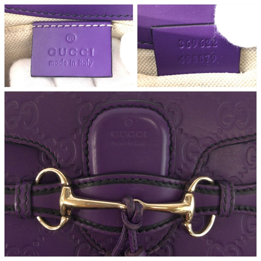 Gucci Guccissima Horsebit Emily Purple Leather Chain Shoulder Bag — view 4