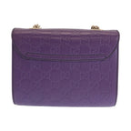 Gucci Guccissima Horsebit Emily Purple Leather Chain Shoulder Bag — view 2