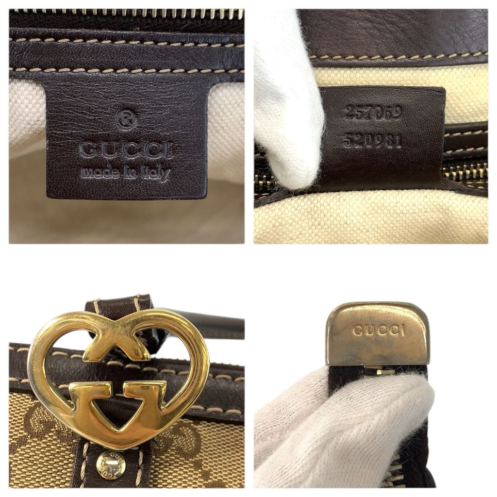 Gucci Brea Brown Beige Gold GG Canvas Leather Tote — view 3